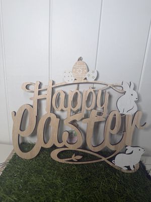 Happy Easter Sign 2Bunnies