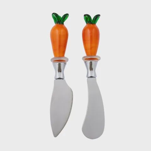 Veggie S/2 Glass/Metal Cheese Knife 17cm