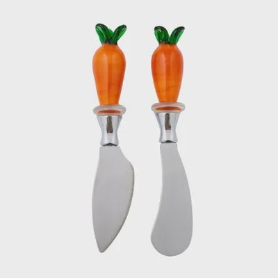Veggie S/2 Glass/Metal Cheese Knife 17cm