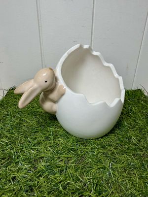 Rosa Rabbit &amp; Egg Cer Bowl 14x11.5cm