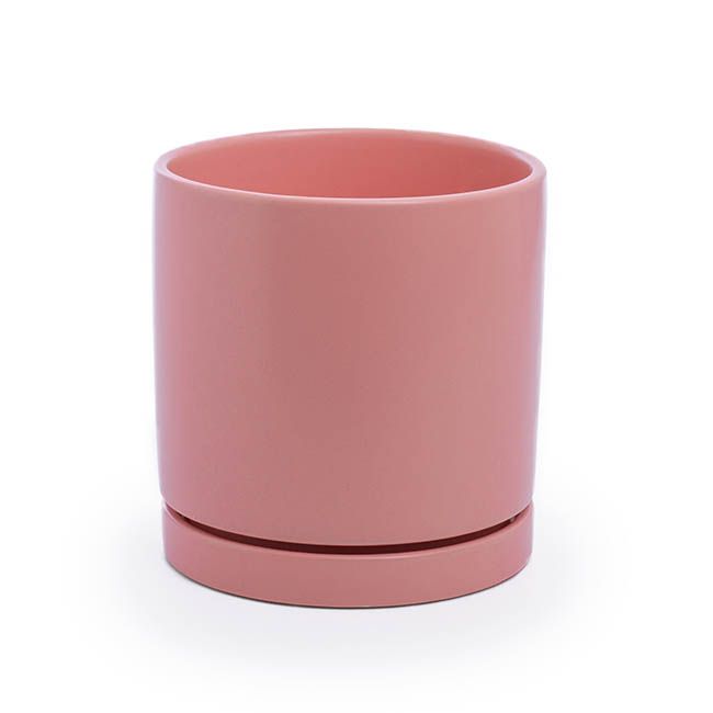 Loreto Plant Pot &amp; Plate - Earth Red