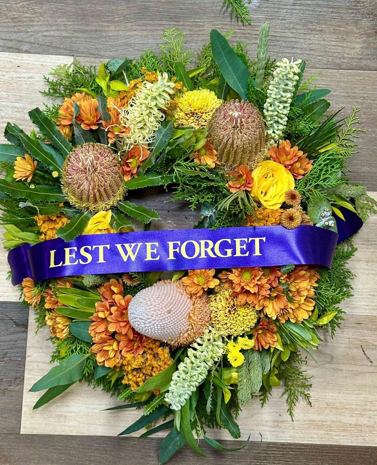 Newman Police Memorial Remembrance Service Wreaths, Size: 42cm Wildflower Native Wreath
