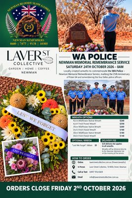 Newman Police Memorial Remembrance Service Wreaths