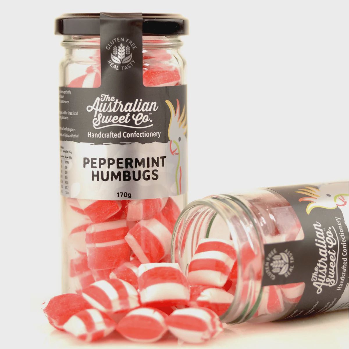 Peppermint Humbugs Rock Candy -  170g jar