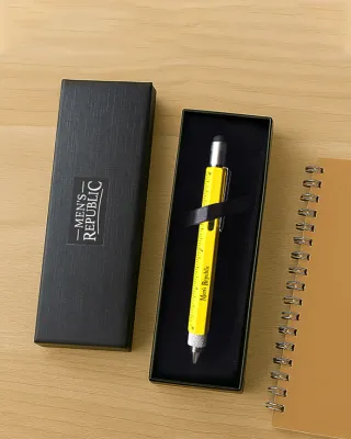 Stylus Pen Pocket Multi Tool 9-in-1 functions - Yellow