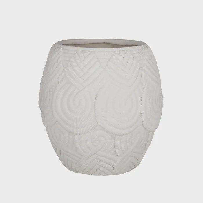 Ezra Composite Vase Pot  35x40cm White