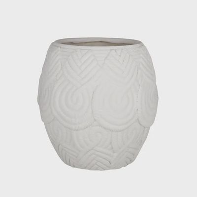 Ezra Composite Vase Pot  35x40cm White