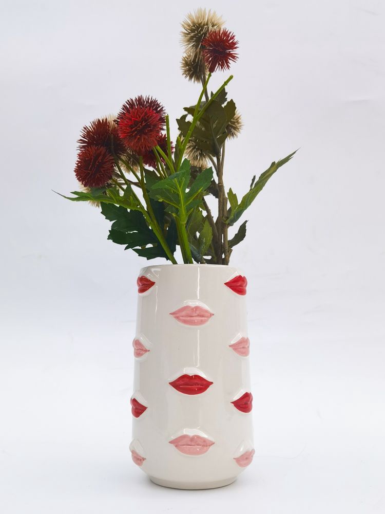 Lip Vase Red &amp; Pink - 16cm