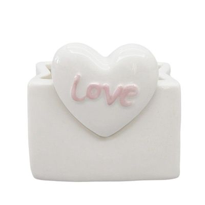 Love Vessel White &amp; Pink - 8cm
