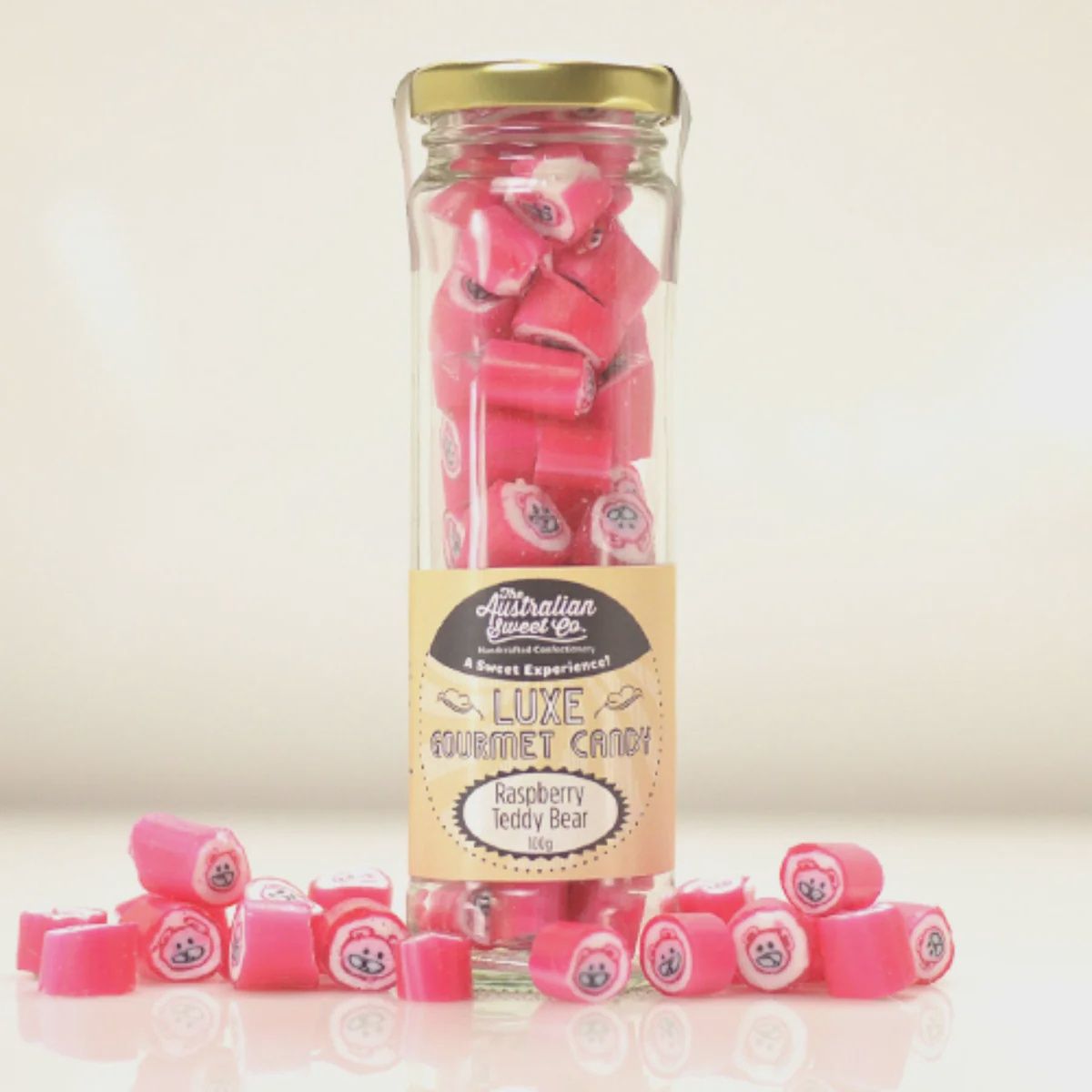 Pink Teddybear Luxe Rock Candy - 100g jar