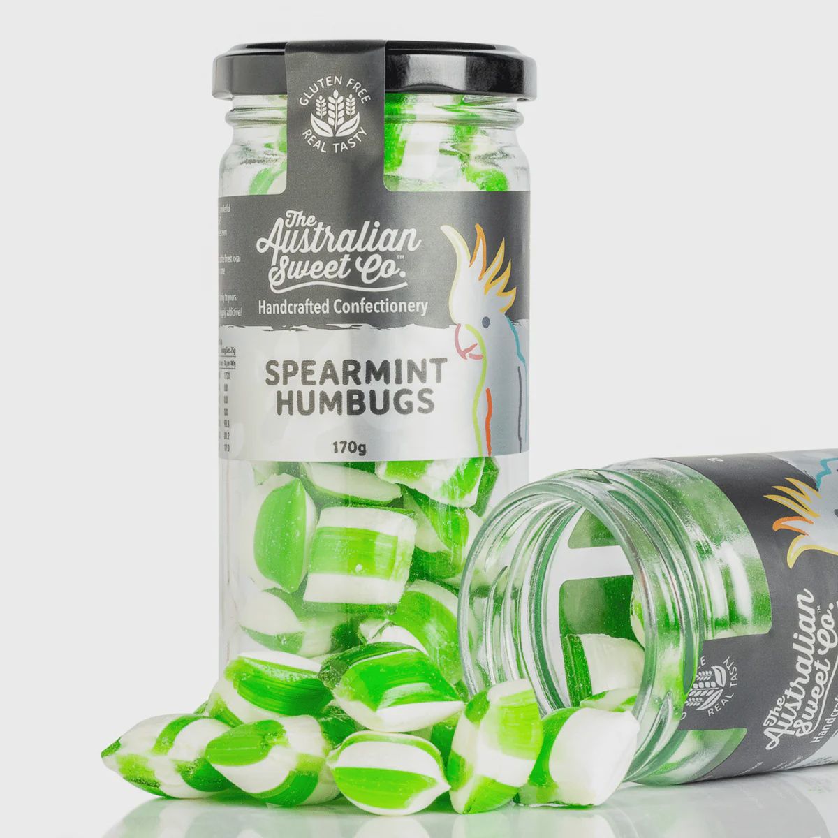 Spearmint Humbugs Rock Candy - 170g jar