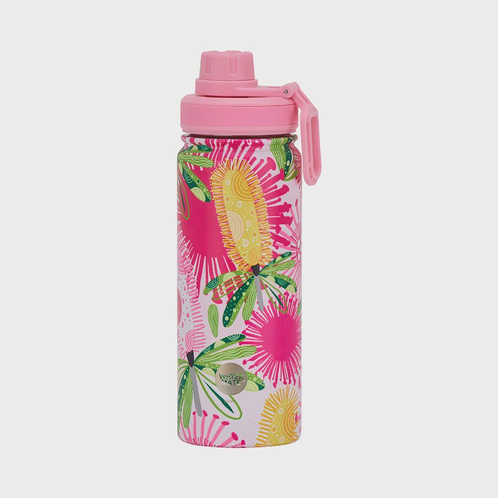 Watermate Drink Bottle - 550ml - Pink Banksia