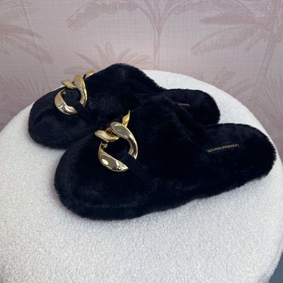 Luxe Mule - Gold Chain Link Slippers