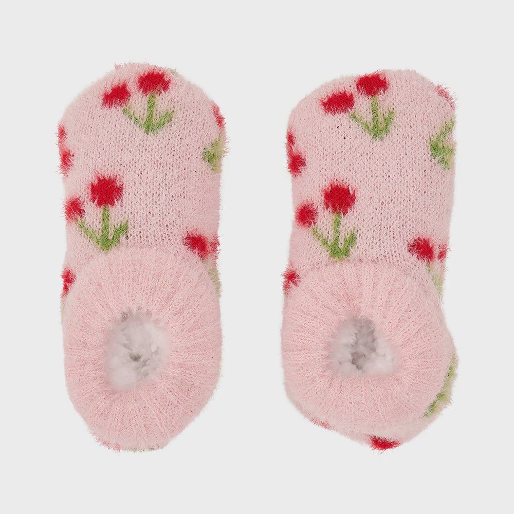 Kids Fuzzy Booties (age 3-7), Style: Cherry