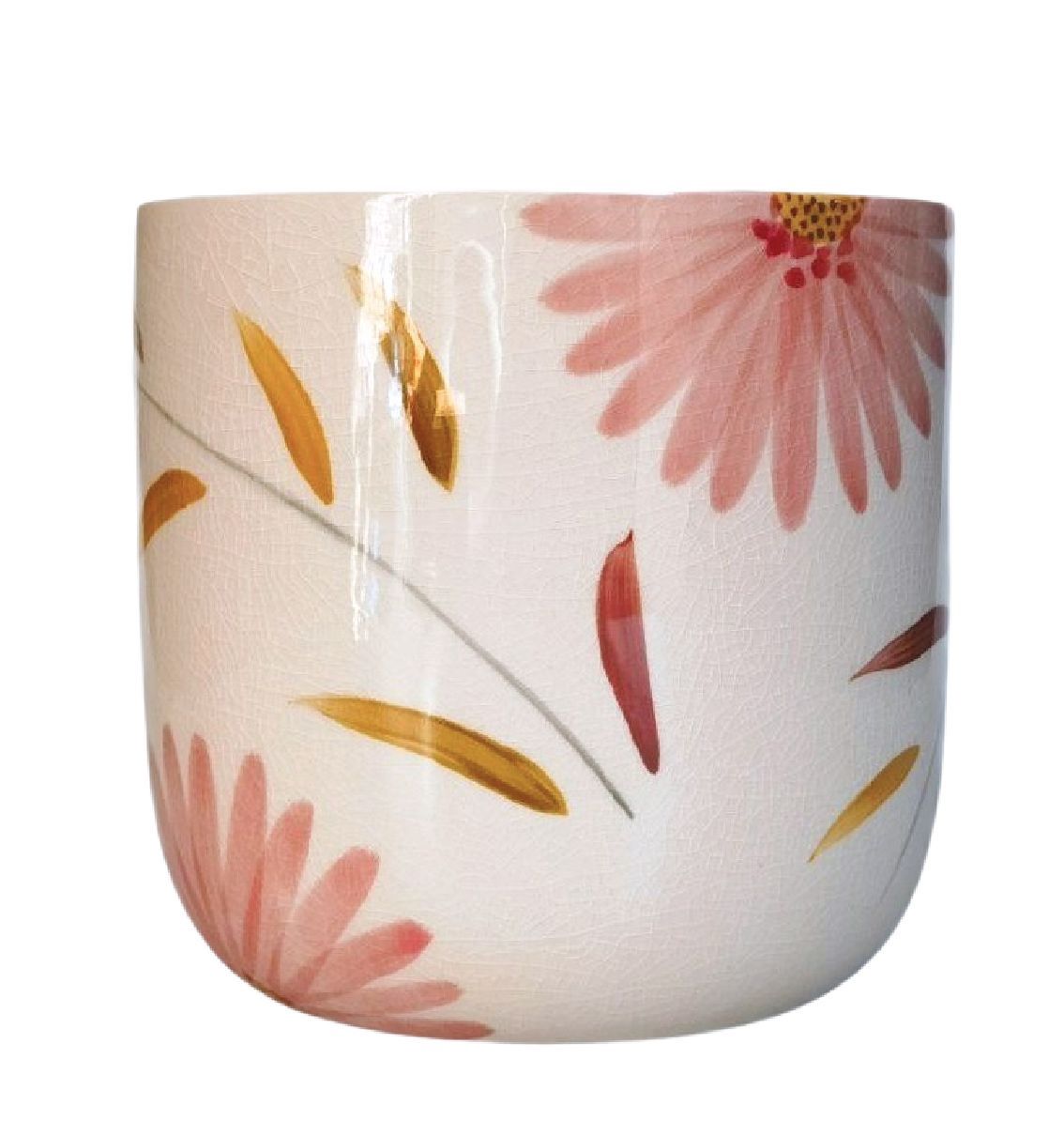 Maxine Floral Planter Red &amp; Yellow 14cm