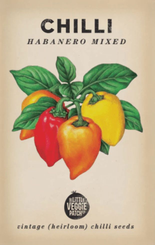 Chilli 'Habanero Mixed' Heirloom Seeds