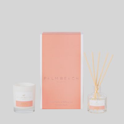 Summer Peach Mini Candle &amp; Diffuser Gift Pack