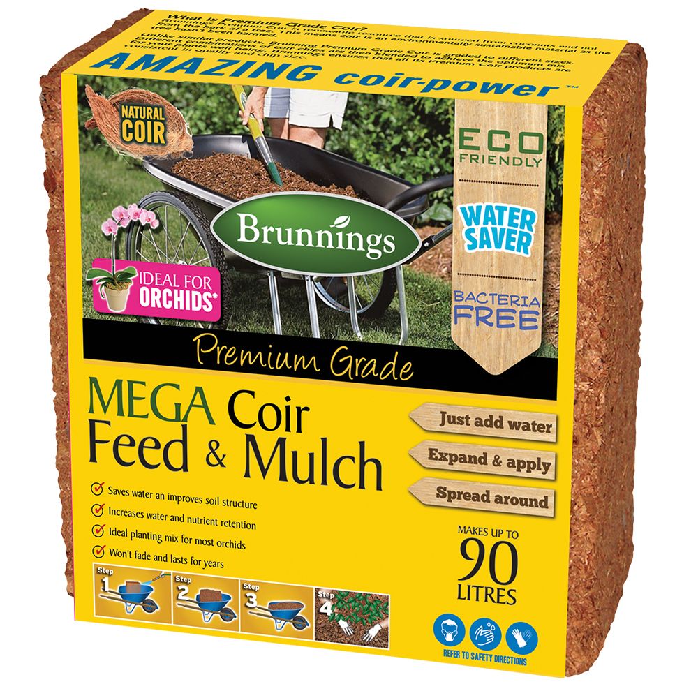 Mega Coir Feed &amp; Mulch Block 90L