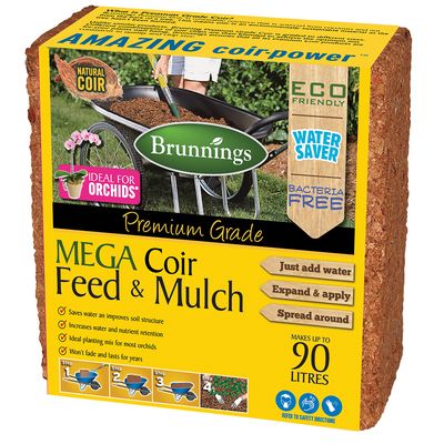 Mega Coir Feed &amp; Mulch Block 90L