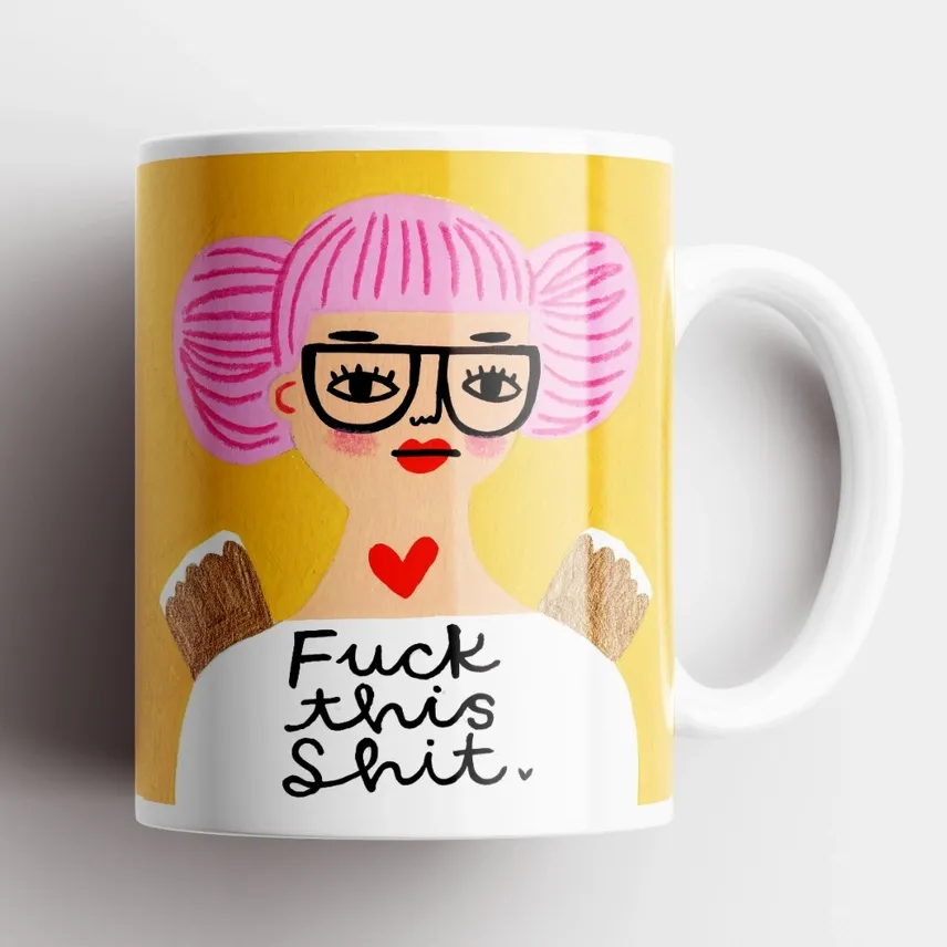 Fuck This Shit Grumpy Angel Mug