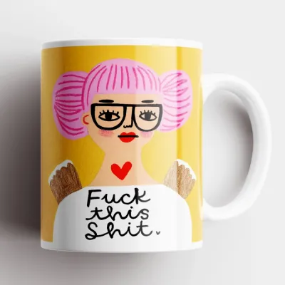 Fuck This Shit Grumpy Angel Mug