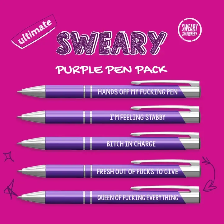 The Ultimate Sweary Pen Pack Purple