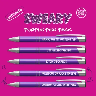 The Ultimate Sweary Pen Pack Purple