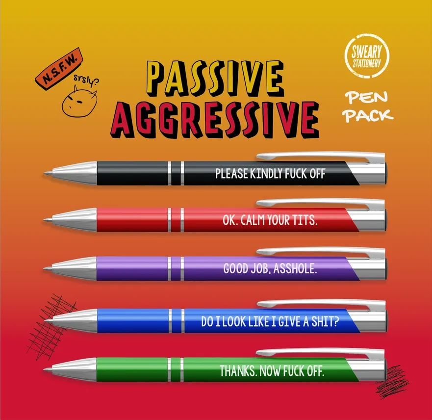 Passive Aggressive Pen Pack – 5 Pack