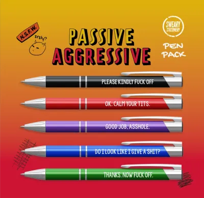 Passive Aggressive Pen Pack – 5 Pack