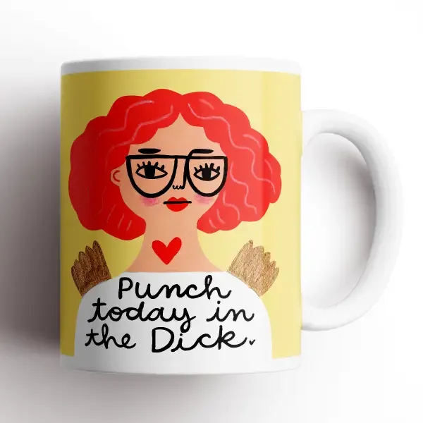 Punch Today in The Dick Grumpy Angel Mug