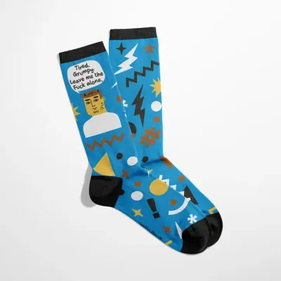 Tired, Grumpy, Leave Me the Fuck Alone Grumpy Bastard Socks