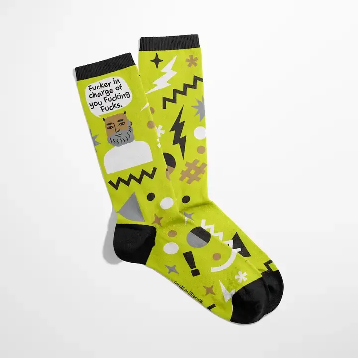 Fucker in Charge Grumpy Bastard Socks