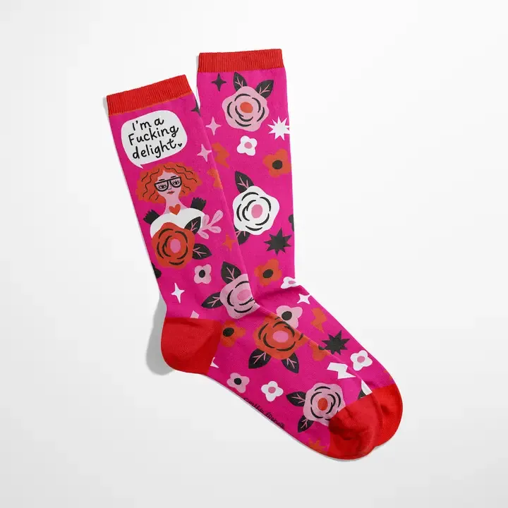 I'm A Fucking Delight Grumpy Angel Socks