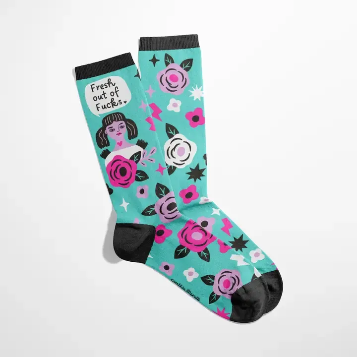 Fresh Out of Fucks Grumpy Angel Socks