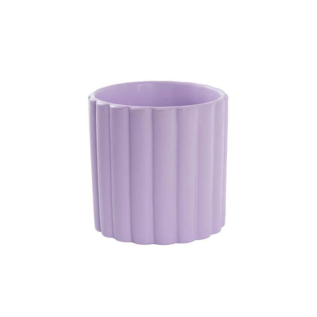 Ceramic Cylinder Lily Pot – Matte Lilac -14cm