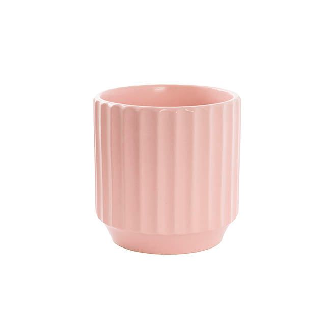 Ceramic Cylinder Sandra Pot Matte-  Peach Skin