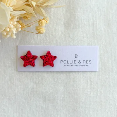 Festive Glitter Christmas Stud Earrings - 11