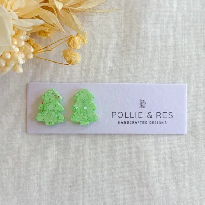 Festive Glitter Christmas Stud Earrings - 15