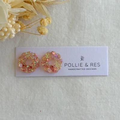 Festive Glitter Christmas Stud Earrings - 25