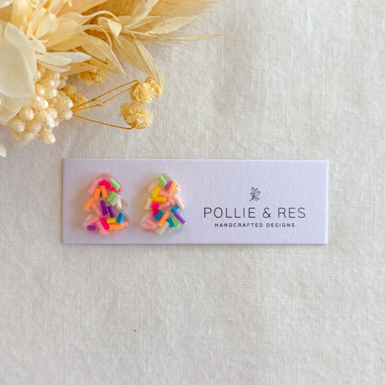 Festive Glitter Christmas Stud Earrings - 18