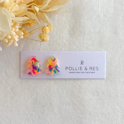 Festive Glitter Christmas Stud Earrings - 18