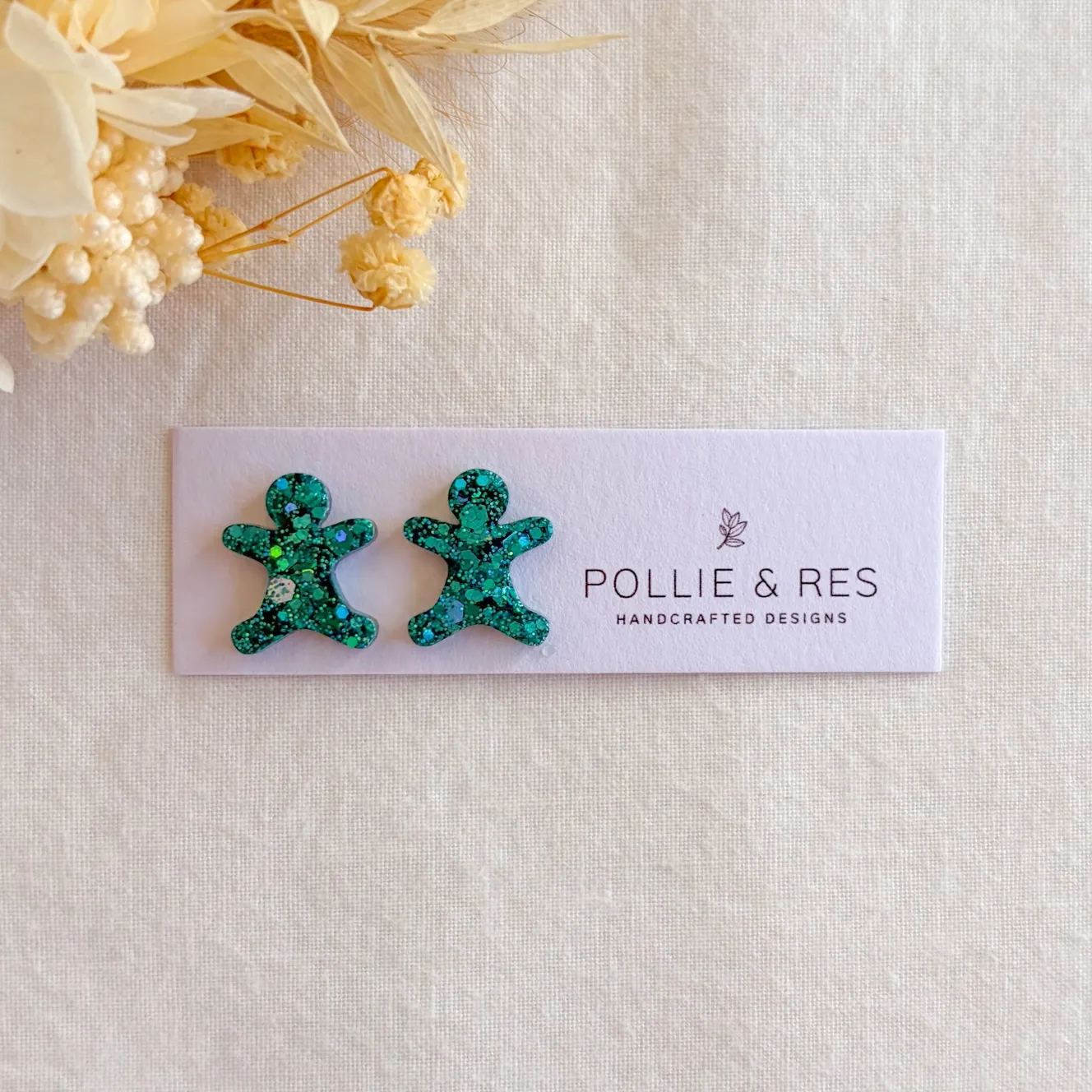 Festive Glitter Christmas Stud Earrings - 5