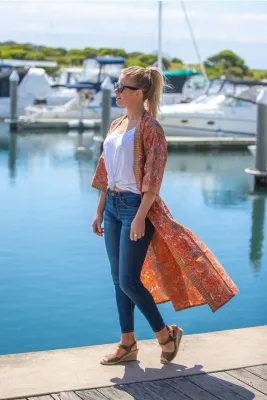 Frida Cotton Kimono Robe – Sunset Boho