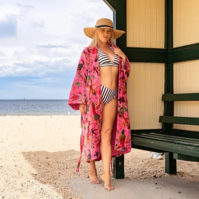 Cotton Kimono Robe – Pink Paradise