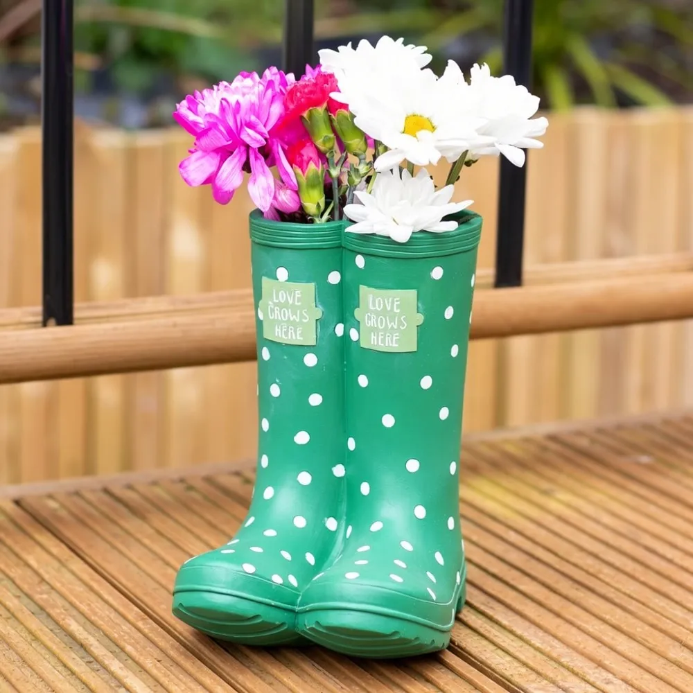 Light Green Welly Boot Planter