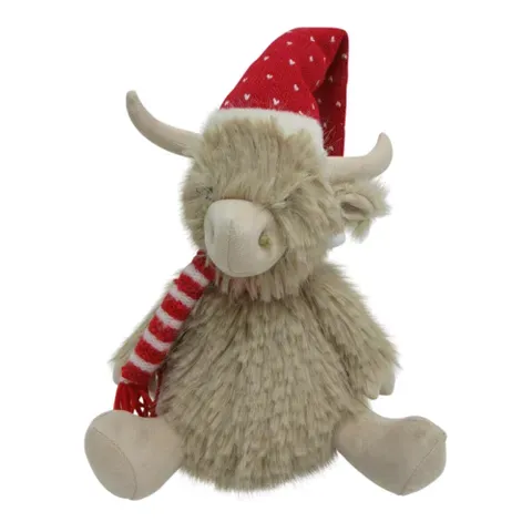 Merry Sitting Highland Cow 20x30cm Nat