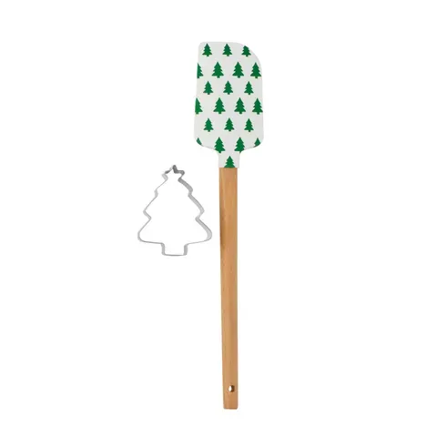 Spatula&amp;Cookie Set Sil/Met 7x33cm