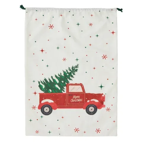 Christmas Tree Truck Santa Sack – Red &amp; Green