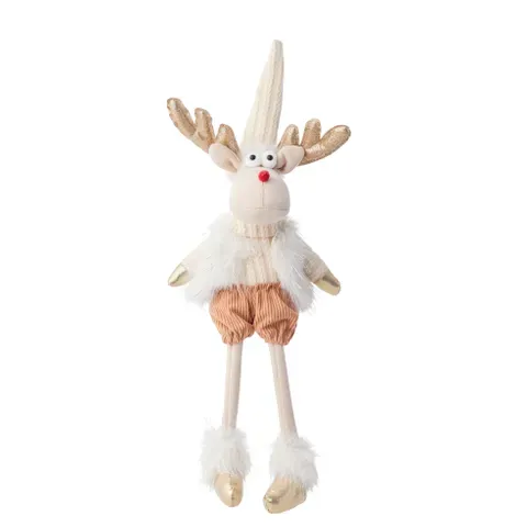 Red Nose Moose Dangly Legs 18x56cm Cream