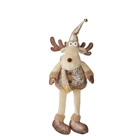 Sitting Christmas Deer with Scarf